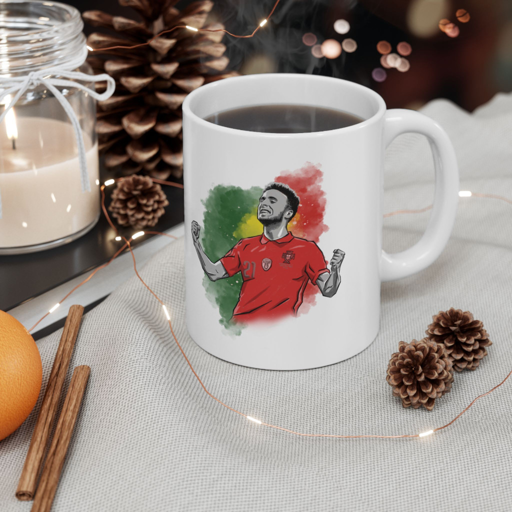 Cana ceramica personalizata, design Portugalia 2024, 330 ml, alba — varianta 2