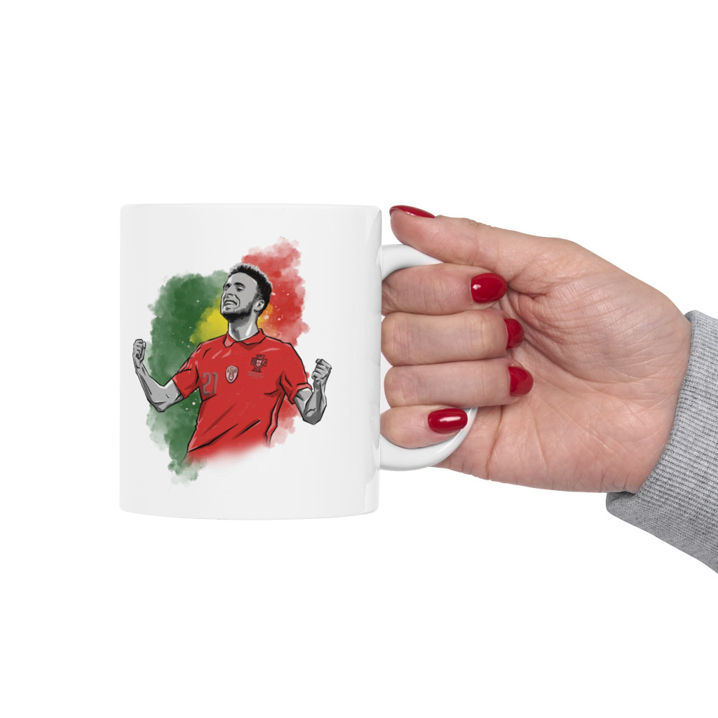 Cana ceramica personalizata, design Portugalia 2024, 330 ml, alba — varianta 4
