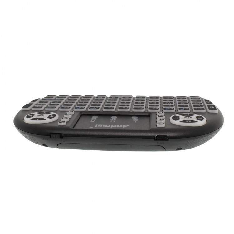 Mini tastatura Andowl Q-K07, Bluetooth + Wireless 2.4 Ghz, Touchpad, iluminare RGB, acumulator BL-5C — varianta 2