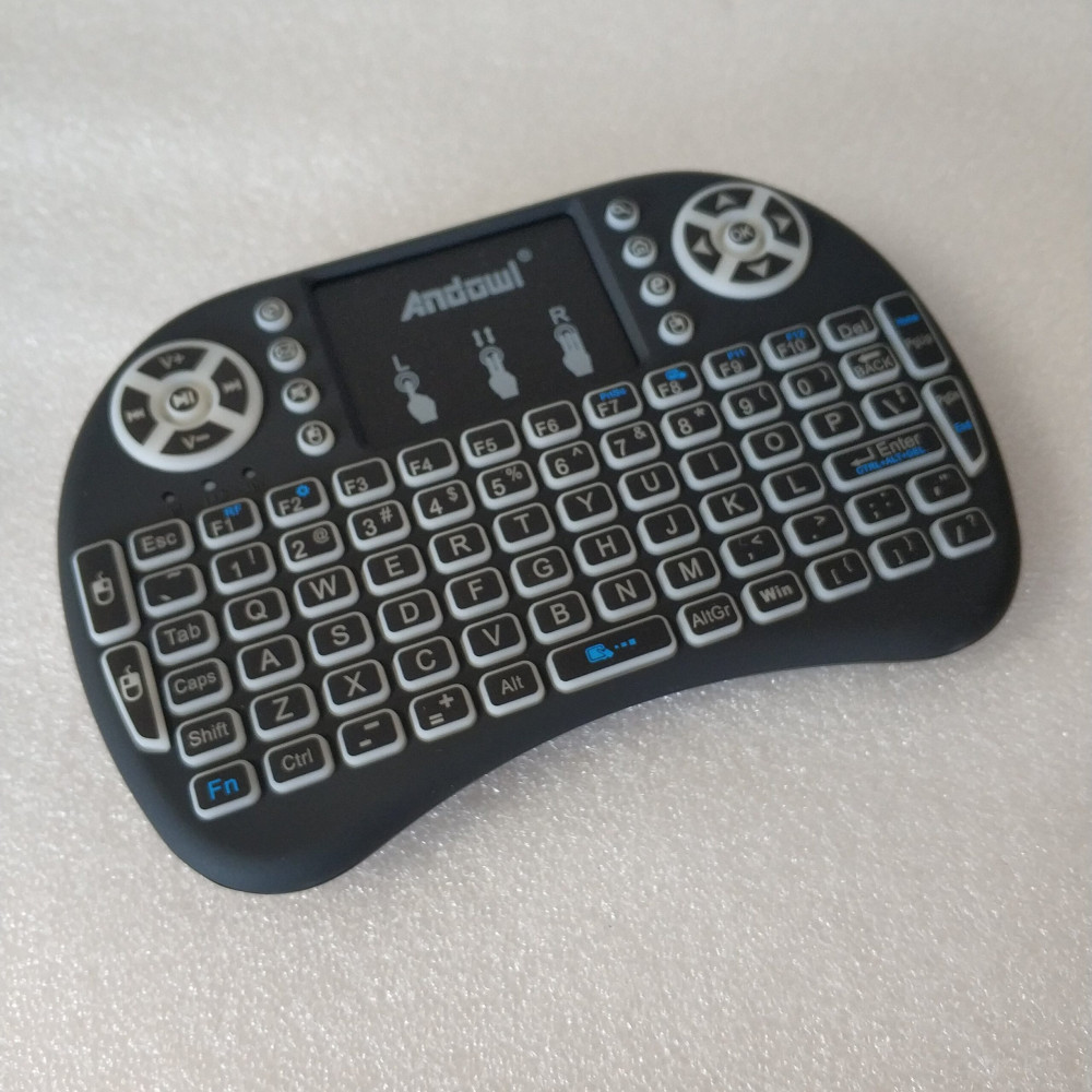 Mini tastatura Andowl Q-K07, Bluetooth + Wireless 2.4 Ghz, Touchpad, iluminare RGB, acumulator BL-5C — varianta 4