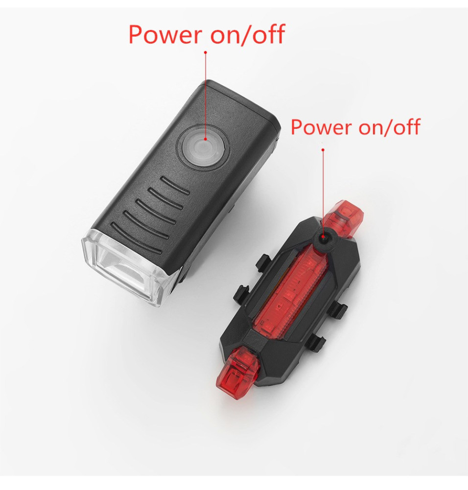 Set lanterna si lumina stop pentru bicicleta HY-025, incarcare USB — varianta 2