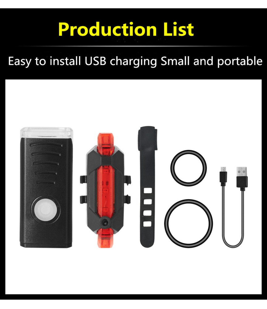 Set lanterna si lumina stop pentru bicicleta HY-025, incarcare USB — varianta 4