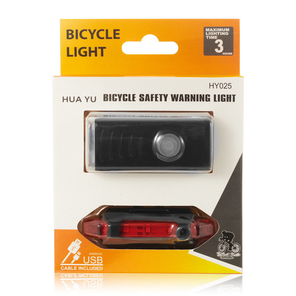 Set lanterna si lumina stop pentru bicicleta HY-025, incarcare USB — varianta 7