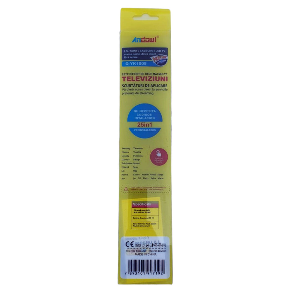 Telecomanda TV universala Andowl Q-YK1005 pentru TV LG / SONY / SAMSUNG / PANASONIC / PHILIPS etc. — varianta 3