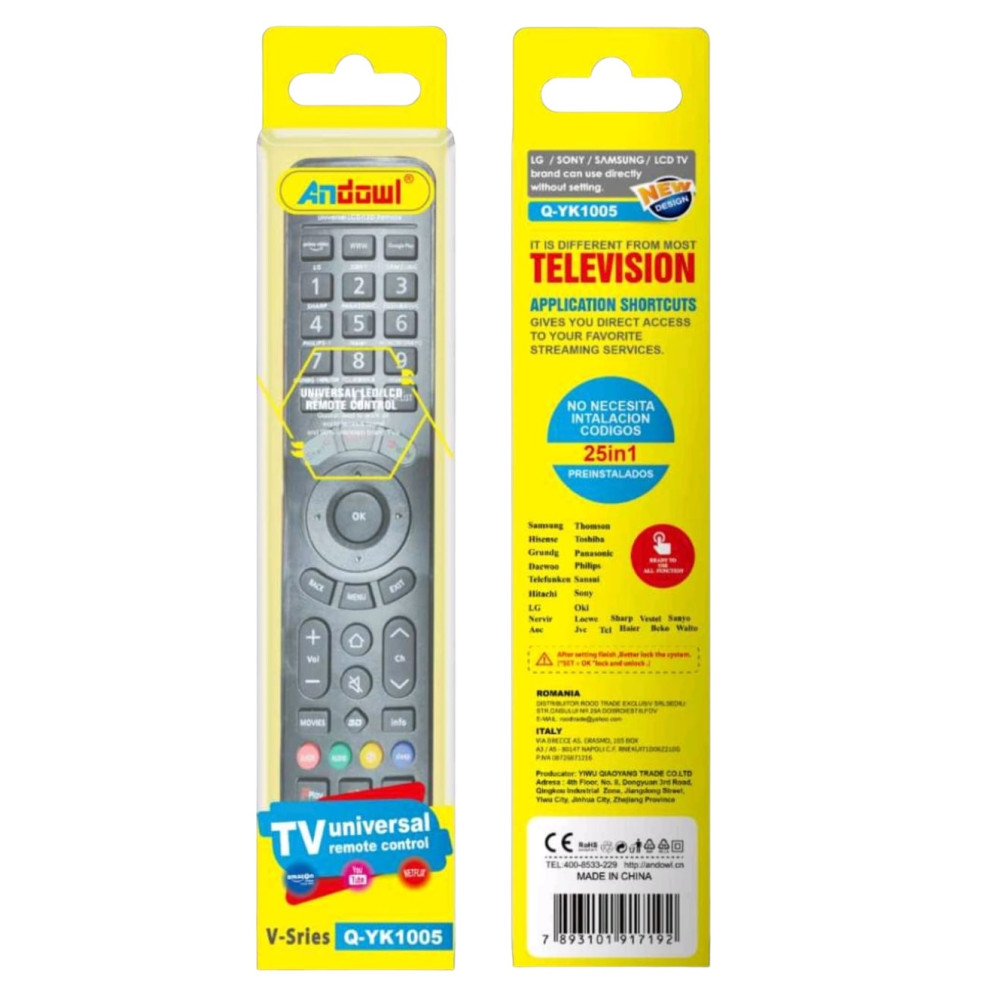 Telecomanda TV universala Andowl Q-YK1005 pentru TV LG / SONY / SAMSUNG / PANASONIC / PHILIPS etc. — varianta 4