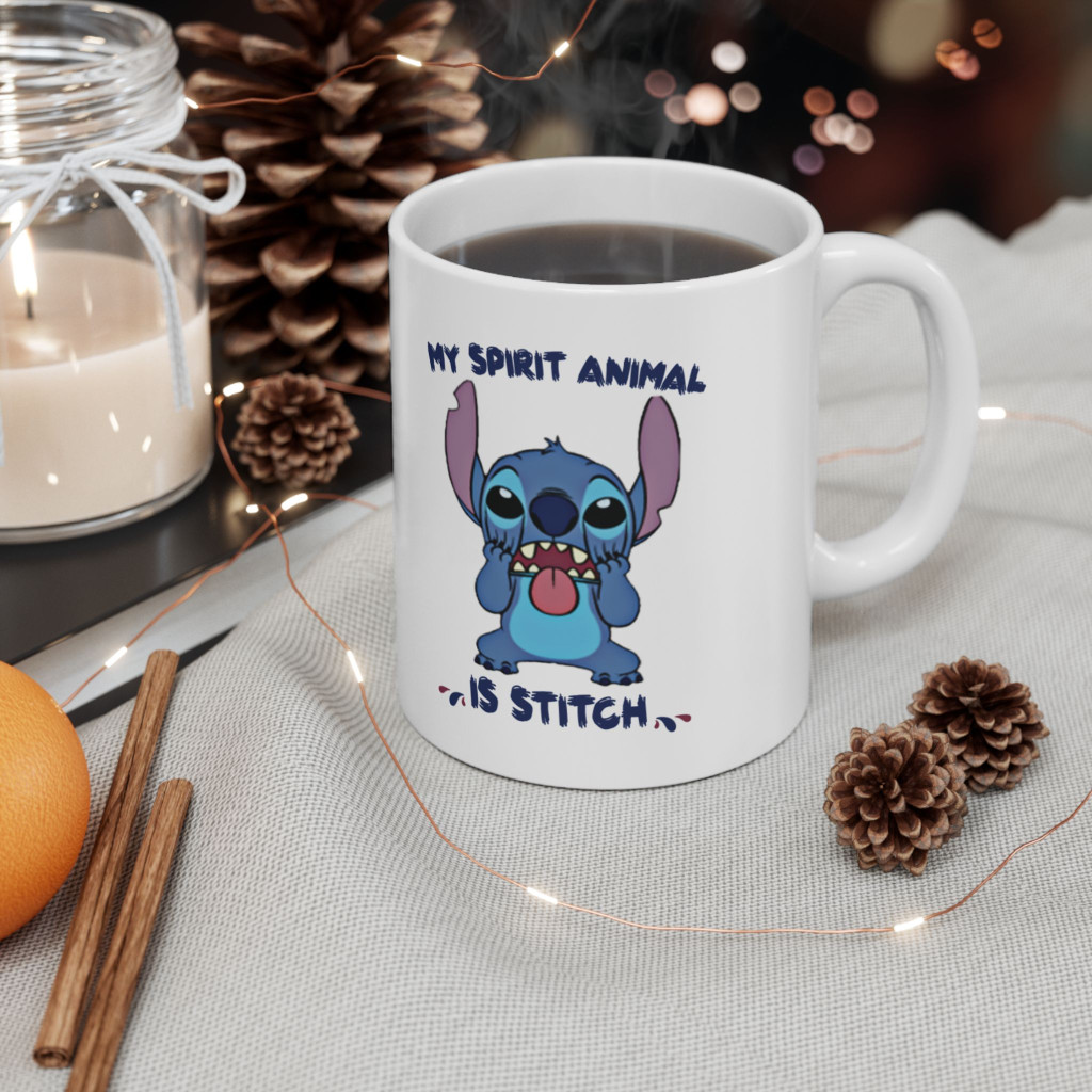 Cana ceramica personalizata, design My spirit animal, 330 ml, alba — varianta 3