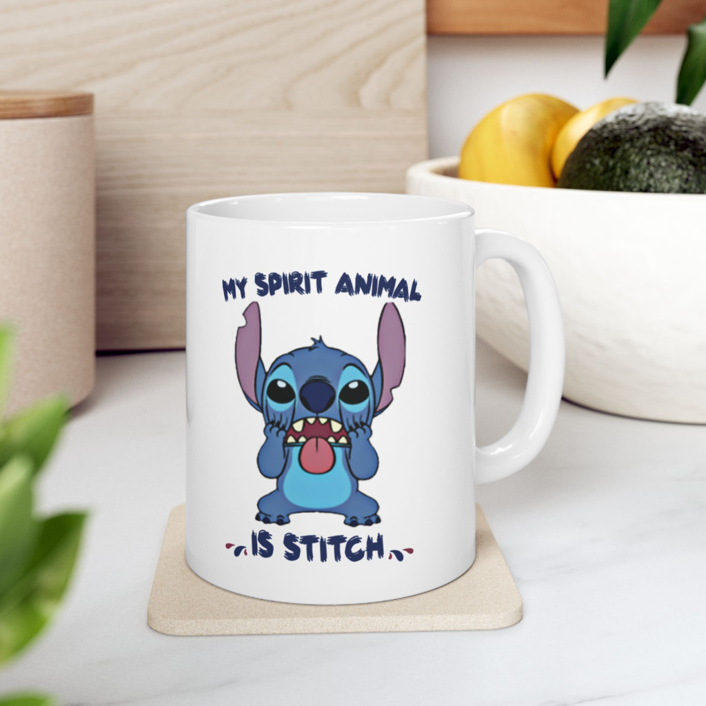 Cana ceramica personalizata, design My spirit animal, 330 ml, alba — varianta 4