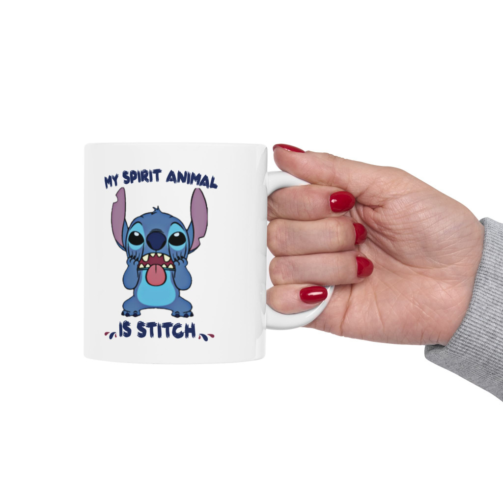 Cana ceramica personalizata, design My spirit animal, 330 ml, alba — varianta 6