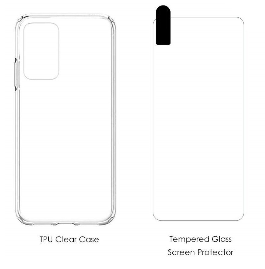 Set folie si husa Samsung Galaxy A72 4G/5G, sticla transparenta si TPU transparent 2 mm — varianta 2