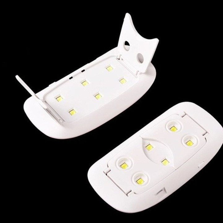 Mini lampa UV Aorlis AO-78030 pentru unghii, 6 LED-uri, 18W, alba — varianta 2
