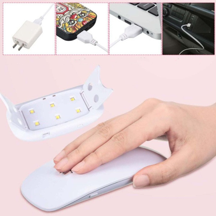 Mini lampa UV Aorlis AO-78030 pentru unghii, 6 LED-uri, 18W, alba — varianta 5