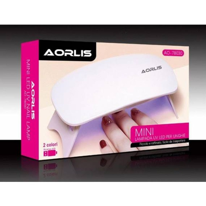 Mini lampa UV Aorlis AO-78030 pentru unghii, 6 LED-uri, 18W, alba — varianta 7