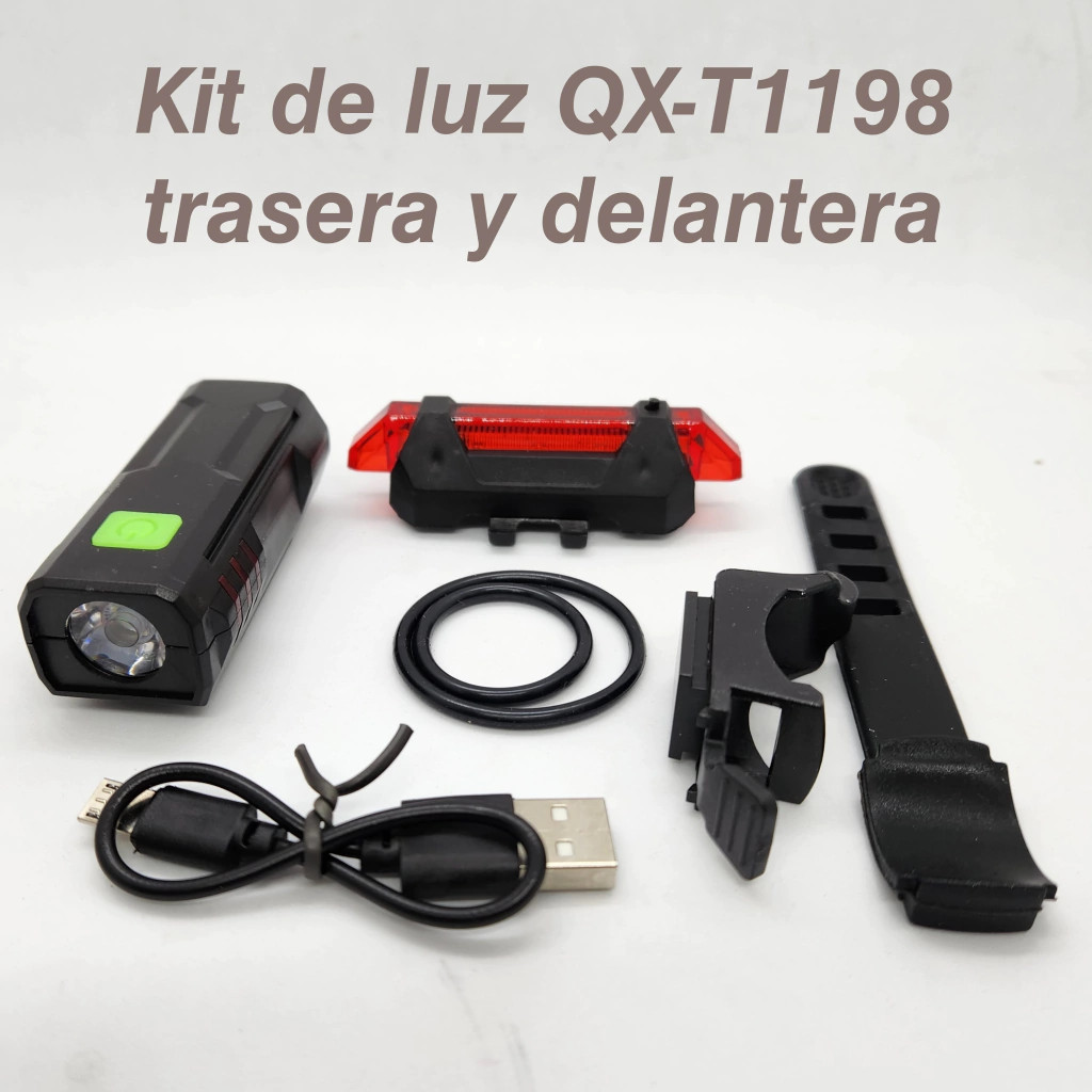 Set lanterna si lumina stop pentru bicicleta QX-T1198, incarcare USB — varianta 2