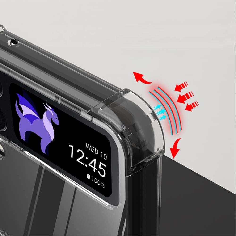 Husa protectie Samsung Galaxy Z Flip4, compatibila MagSafe, hybrid PC + TPU, transparenta — varianta 7