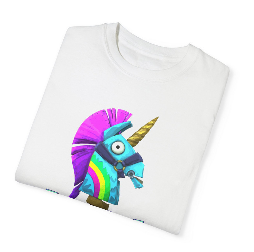 Tricou personalizat alb, copii/adulti, design Llama Unicorn, modal, diverse marimi — varianta 3
