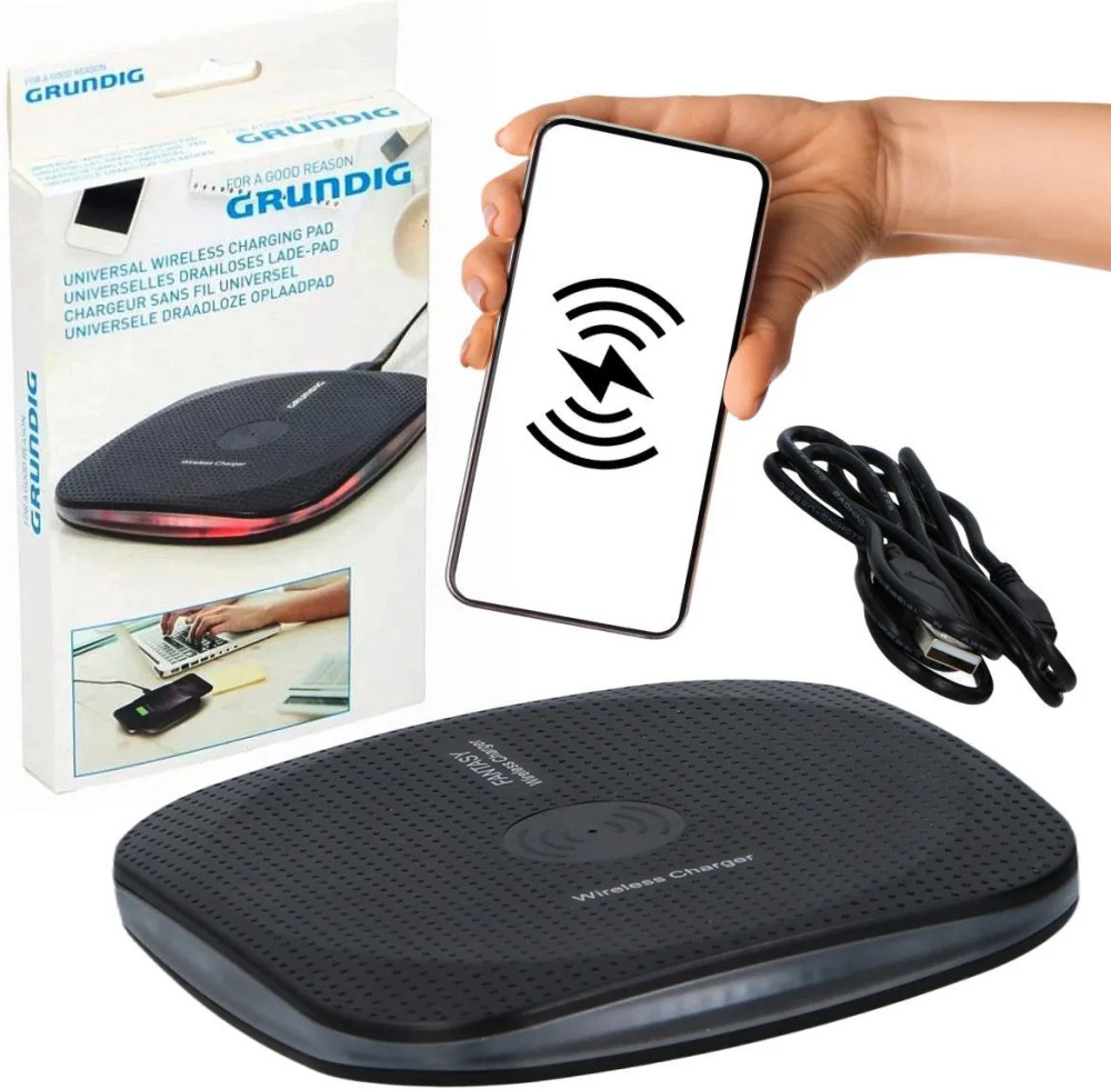 Incarcator QI wireless GRUNDIG, 5W/1A, negru — varianta 2