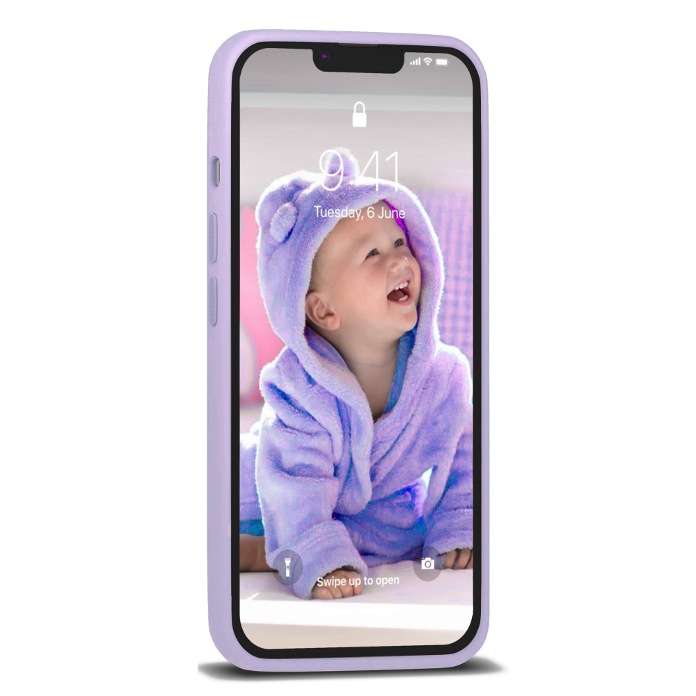 Husa Apple iPhone 13 Pro Max, Luxury Silicone, catifea in interior, mov lila — varianta 2