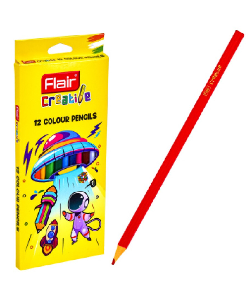 Set creioane colorate Flair Creative FA 8049, corp rotund, 12 culori — 3