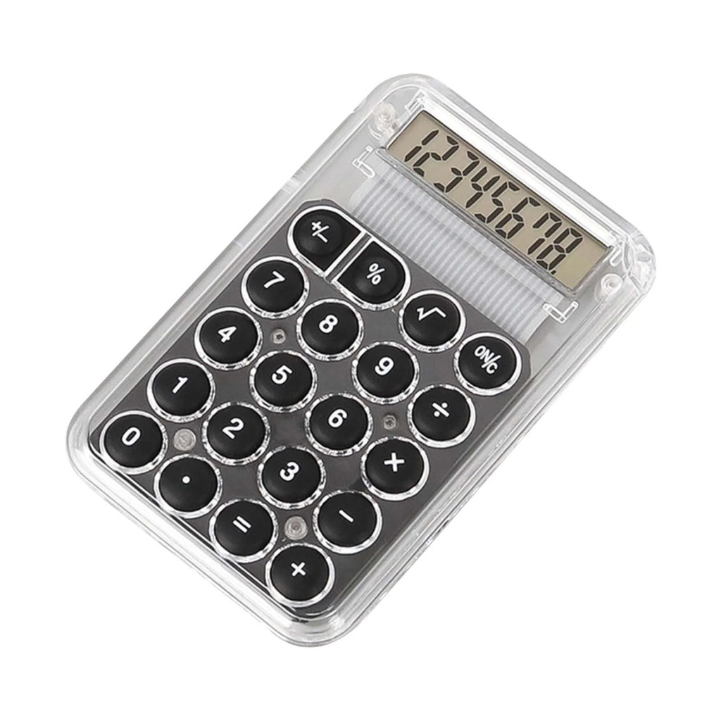 Mini calculator de birou Karuida KK-506,  8 caractere, carcasa transparenta, butoane negre — varianta 3
