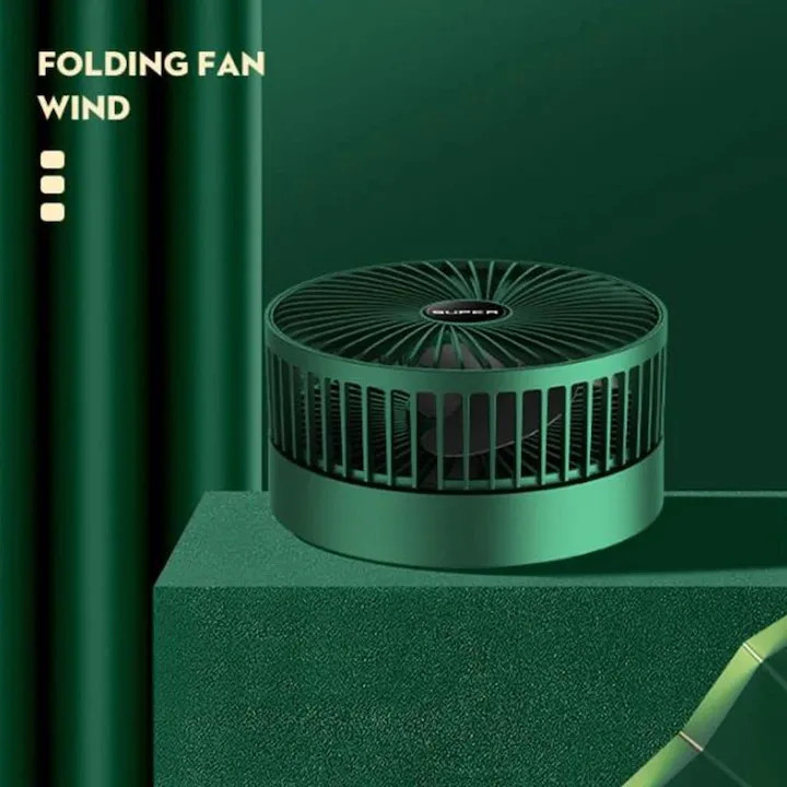 Ventilator pliabil si extensibil, acumulator, incarcare USB, functie suport telefon, verde — varianta 4
