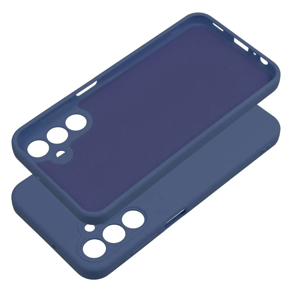 Husa Samsung Galaxy A16 5G, Luxury Silicone, protectie camera, catifea in interior, albastru inchis — varianta 2