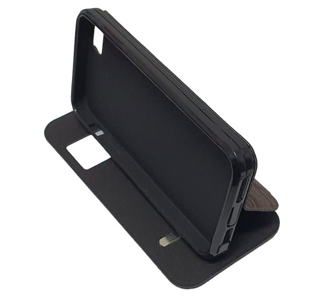 Husă protectie Apple Iphone 5/5S/SE, Tiger Case, tip carte, fereastra notificari, maro deschis — varianta 4