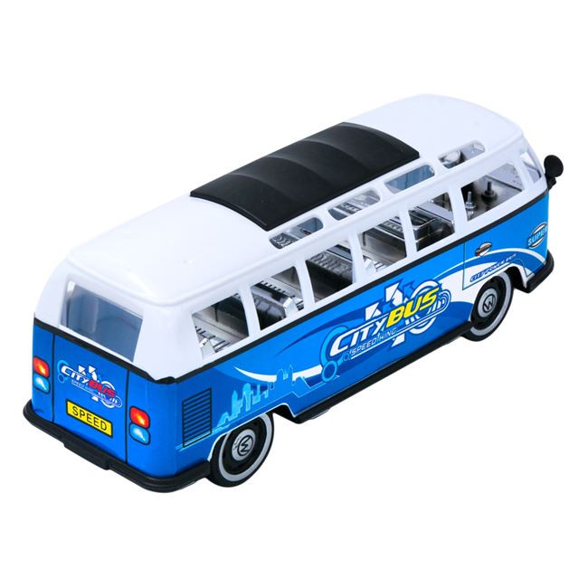 Jucarie autobuz de oras, friction, alb/bleu — varianta 3