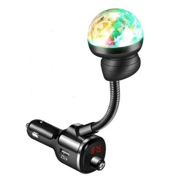 Modulator FM Bluetooth 7 in 1 DiscoLight M1, 2 x USB 2.1A, Mp3, redare USB/microSD, functie handsfree — varianta 2