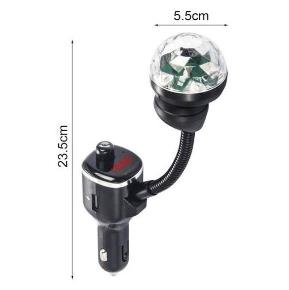 Modulator FM Bluetooth 7 in 1 DiscoLight M1, 2 x USB 2.1A, Mp3, redare USB/microSD, functie handsfree — varianta 6