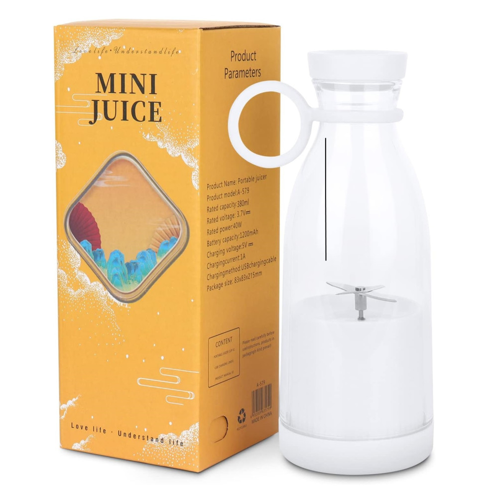 Mini blender / smoothie maker portabil A-579, 300 ml, incarcare USB, alb — varianta 2