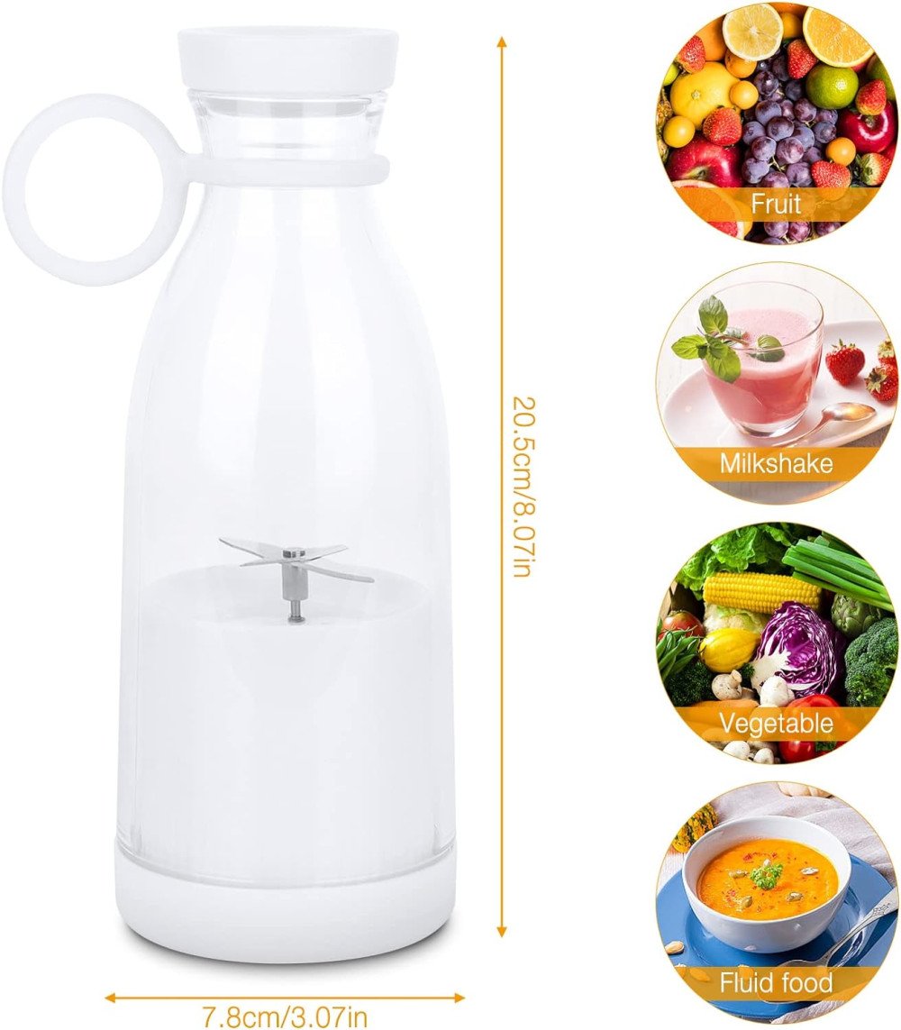 Mini blender / smoothie maker portabil A-579, 300 ml, incarcare USB, alb — varianta 3