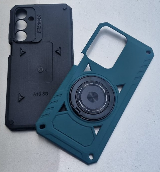 Husa Samsung Galaxy A15, Rotating Bracket, protectie camera, prindere magnetica, albastru inchis — varianta 7