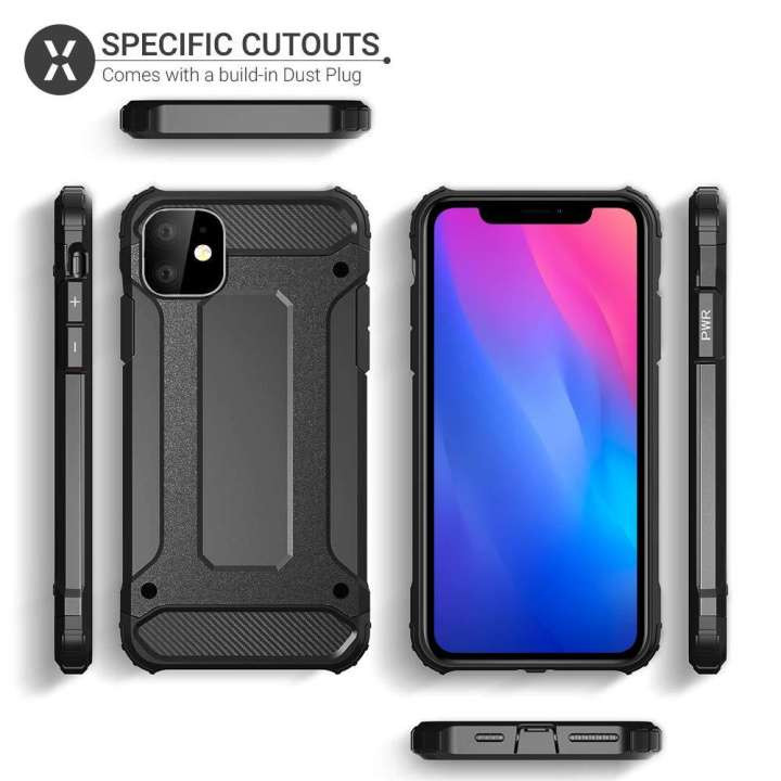Husa Armor Case pentru Apple iPhone 12 Mini, hibrid (TPU + Plastic), neagra — varianta 3