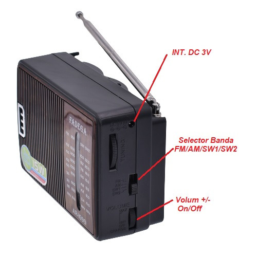 Radio portabil FADEGA AR-1699, 4 benzi de receptie, FM/AM/SW1/SW2, functionare cu 2 baterii R20, maro — varianta 7