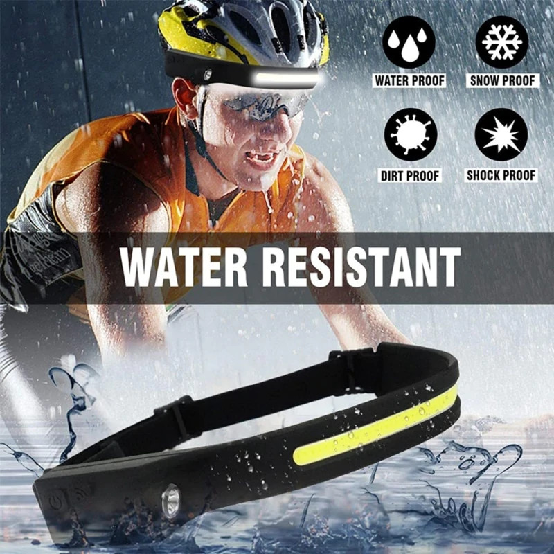 Lanterna frontala flexibila, cu acumulator si senzor de miscare, LED COB + LED XPE — varianta 4