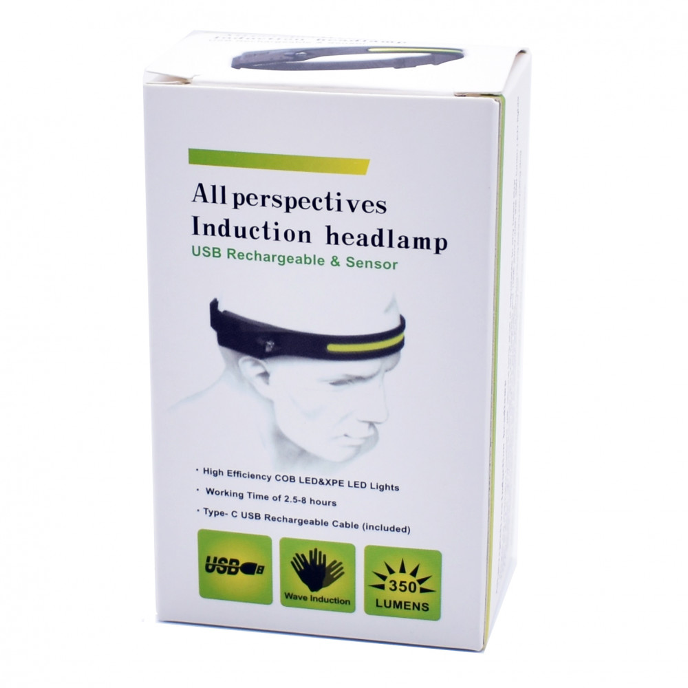 Lanterna frontala flexibila, cu acumulator si senzor de miscare, LED COB + LED XPE — varianta 9