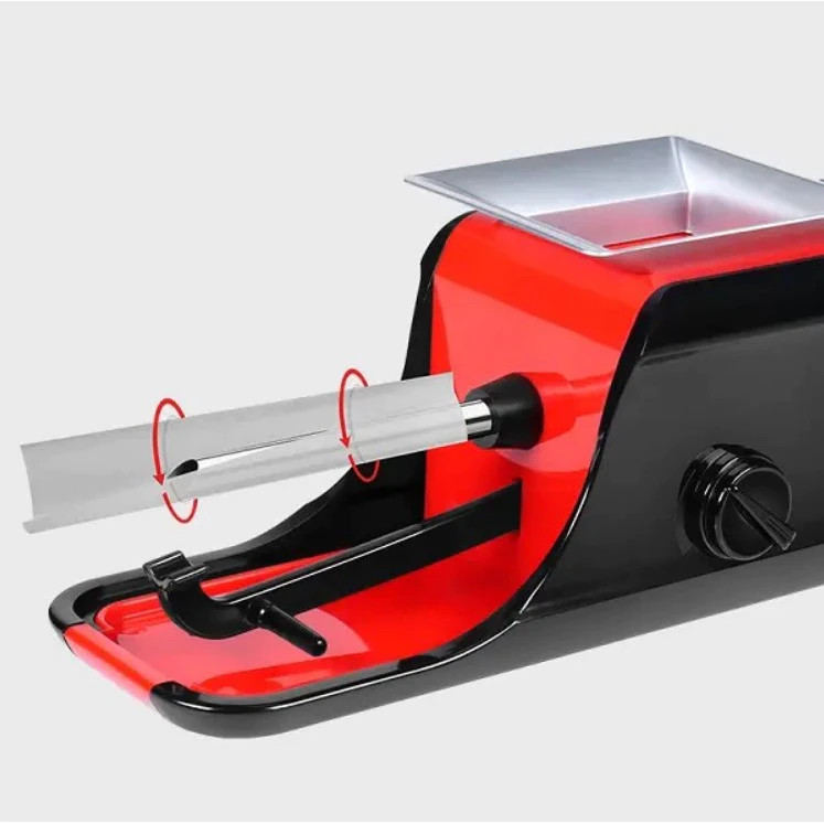 Aparat electric profesional de facut tigari / injector de tutun CX-2258, cu accesorii, rosu/negru — varianta 2