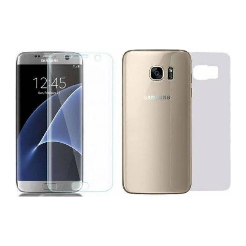 Set 2 folii protectie Samsung Galaxy S7 Edge (fata + spate), din plastic, transparente — varianta 2