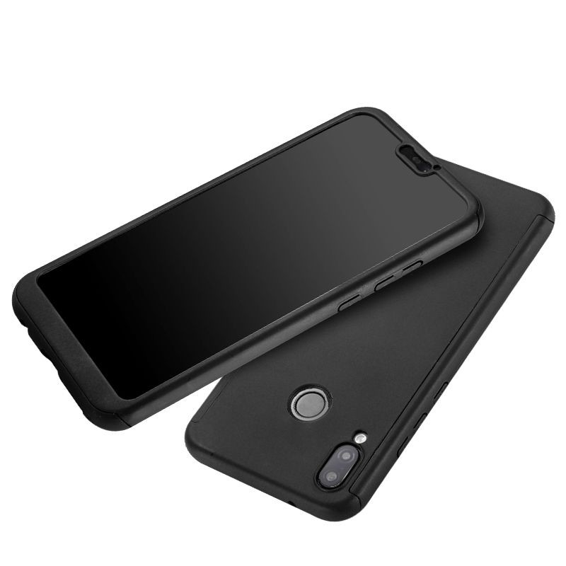 Husă Full Cover 360° pentru Huawei P20 Lite (față + spate + sticlă), neagră — varianta 3
