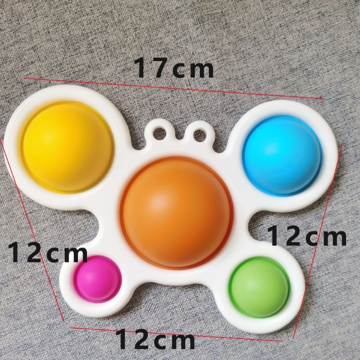 Jucarie antistres tip Pop It!, Simple Dimple, model crab, multiculor — varianta 2