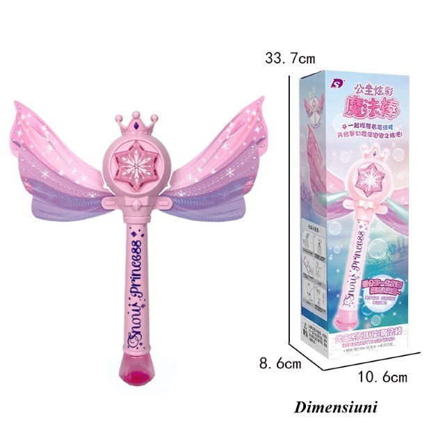 Bagheta de facut baloane Snow Princess, lumini si sunete, roz — varianta 3