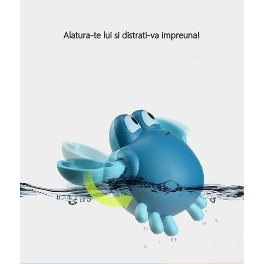 Jucarie de baie pentru copii, model crab, albastru inchis — 3
