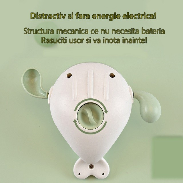 Jucarie de baie pentru copii, model balena, verde — varianta 2