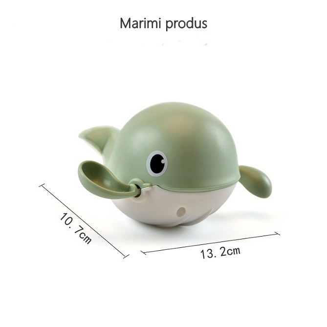 Jucarie de baie pentru copii, model balena, verde — varianta 3