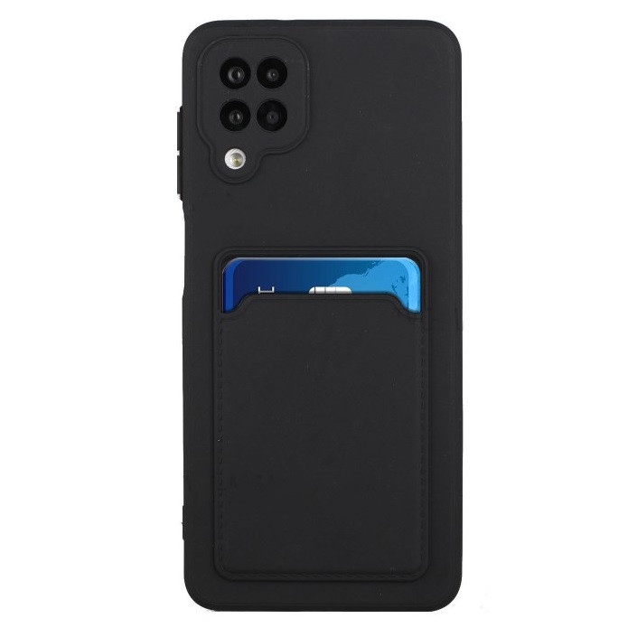 Husa protectie Card Case pentru Samsung Galaxy A12, buzunar pentru carduri/cartele, neagra — varianta 2