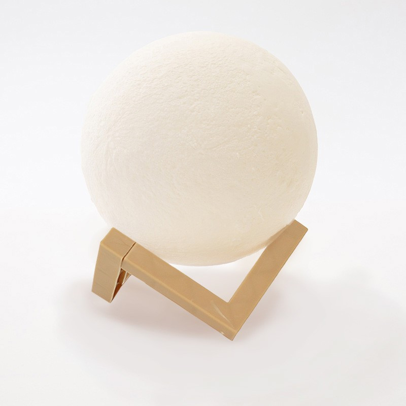 Lampa de veghe luna, culori, lumina LED alb cald, alimentare baterii, stand din plastic, 15 cm — 2