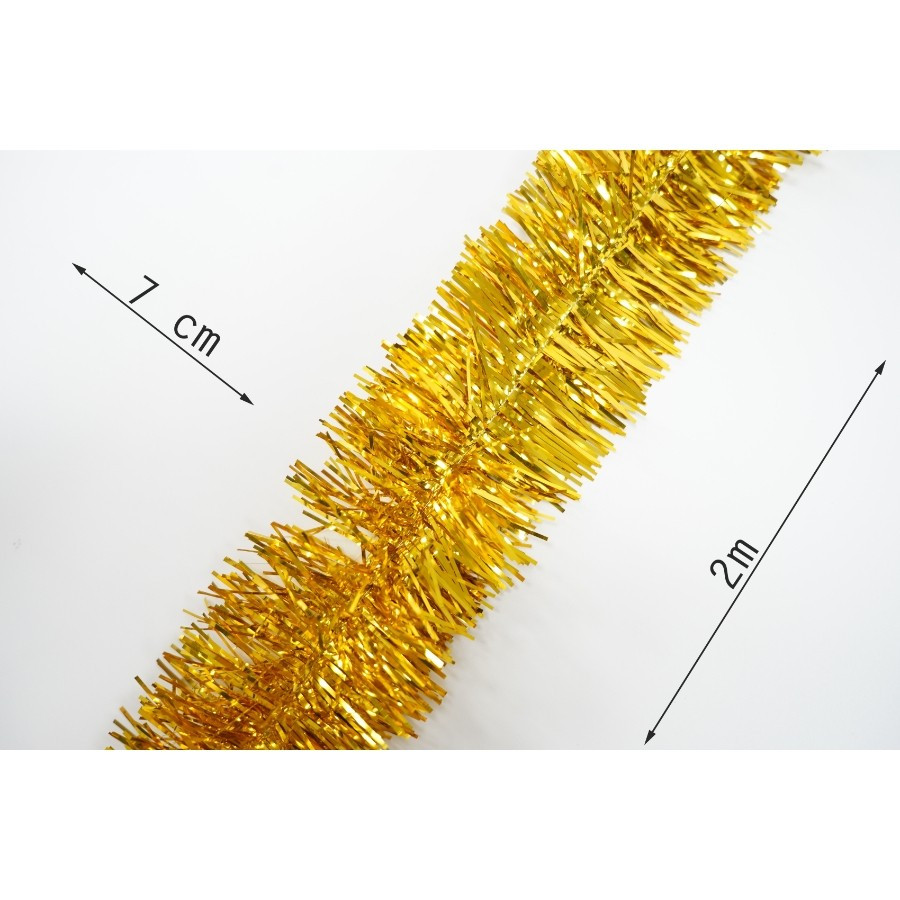 Beteala Craciun, 2 m x 7 cm, folie PVC, interior/exterior, aurie — 5