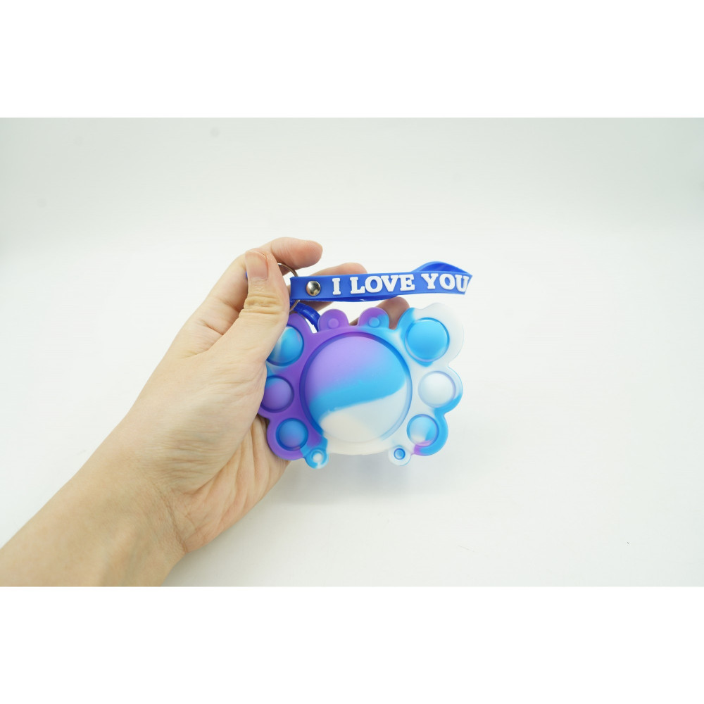Jucarie senzoriala antistres, tip Pop-It!, cu breloc, model Crab, multicolor — varianta 2
