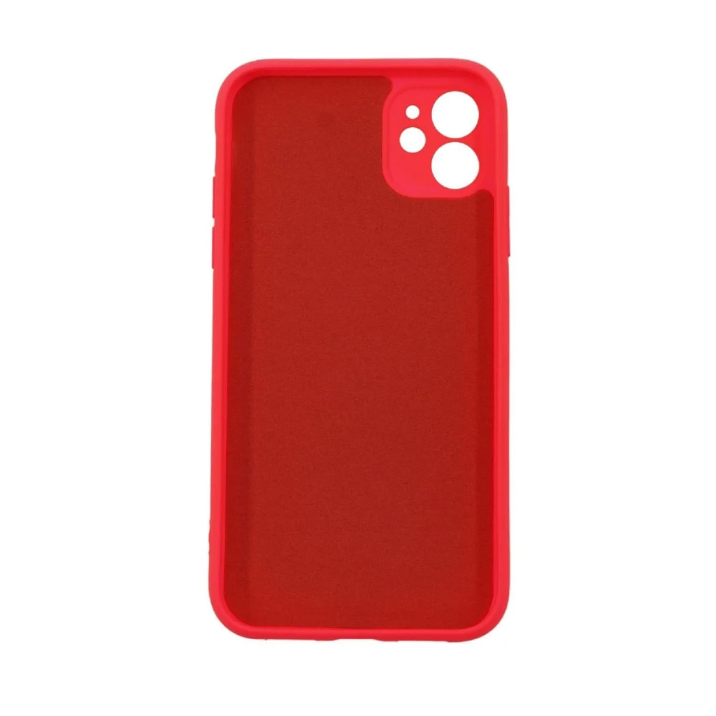 Husa Apple iPhone 12, Luxury Silicone, catifea in interior, protectie camere, rosie — varianta 2