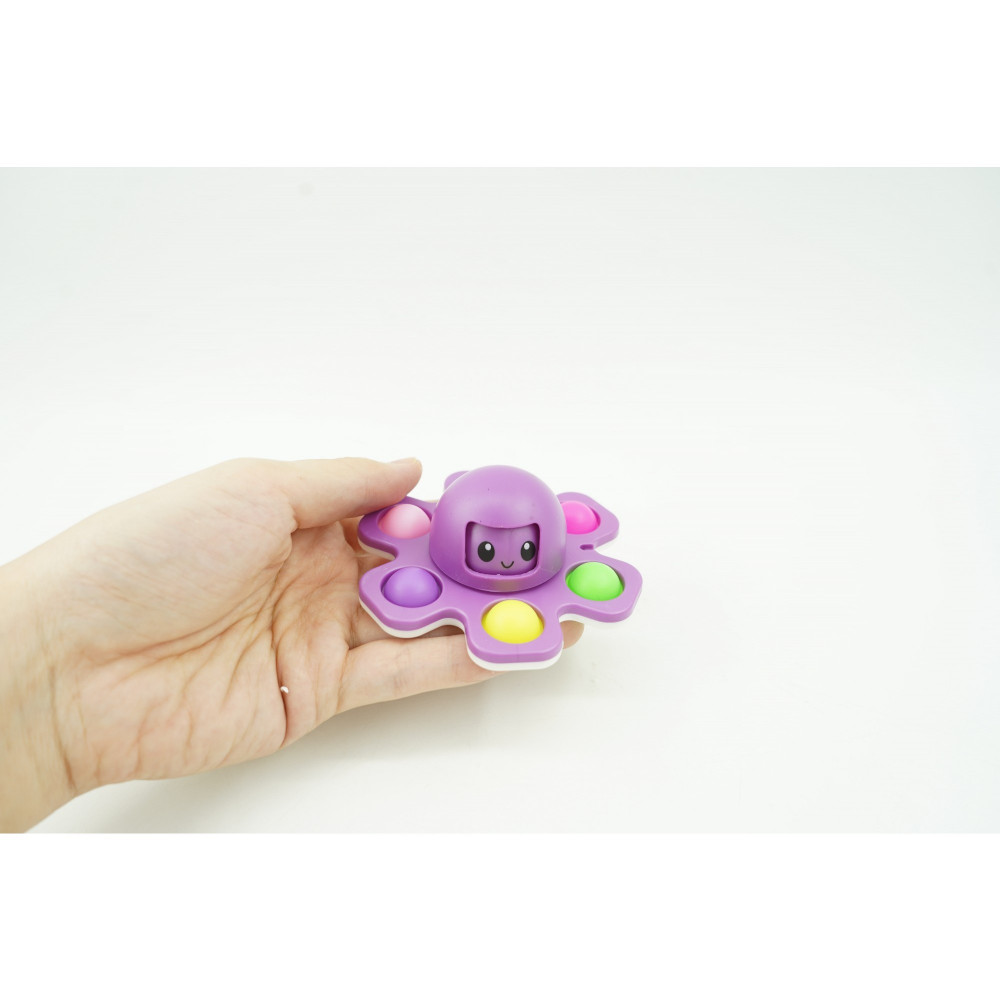 Jucarie antistres tip Pop It!, Fidget Toy, model caracatita, mov — 2